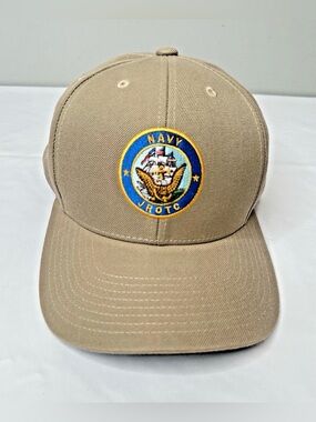 The Vanguard Navy Junior ROTC Beige Baseball Cap Hat Adjustable Strap - New